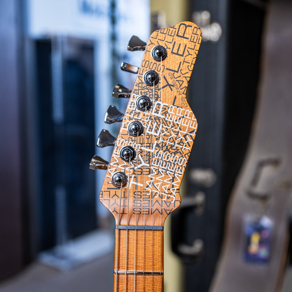 James Tyler USA Studio Elite HD in Blue-Purple Burst with a quilted maple top and a roasted maple neck