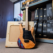 Load image into Gallery viewer, James Tyler USA Studio Elite HD – Natural 5A Quilt Maple with Bare Arm Contour in Vintage Psychedelic Vomit