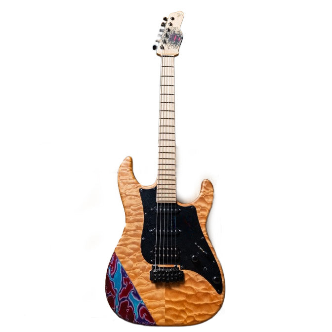 James Tyler USA Studio Elite HD – Natural 5A Quilt Maple with Bare Arm Contour in Vintage Psychedelic Vomit