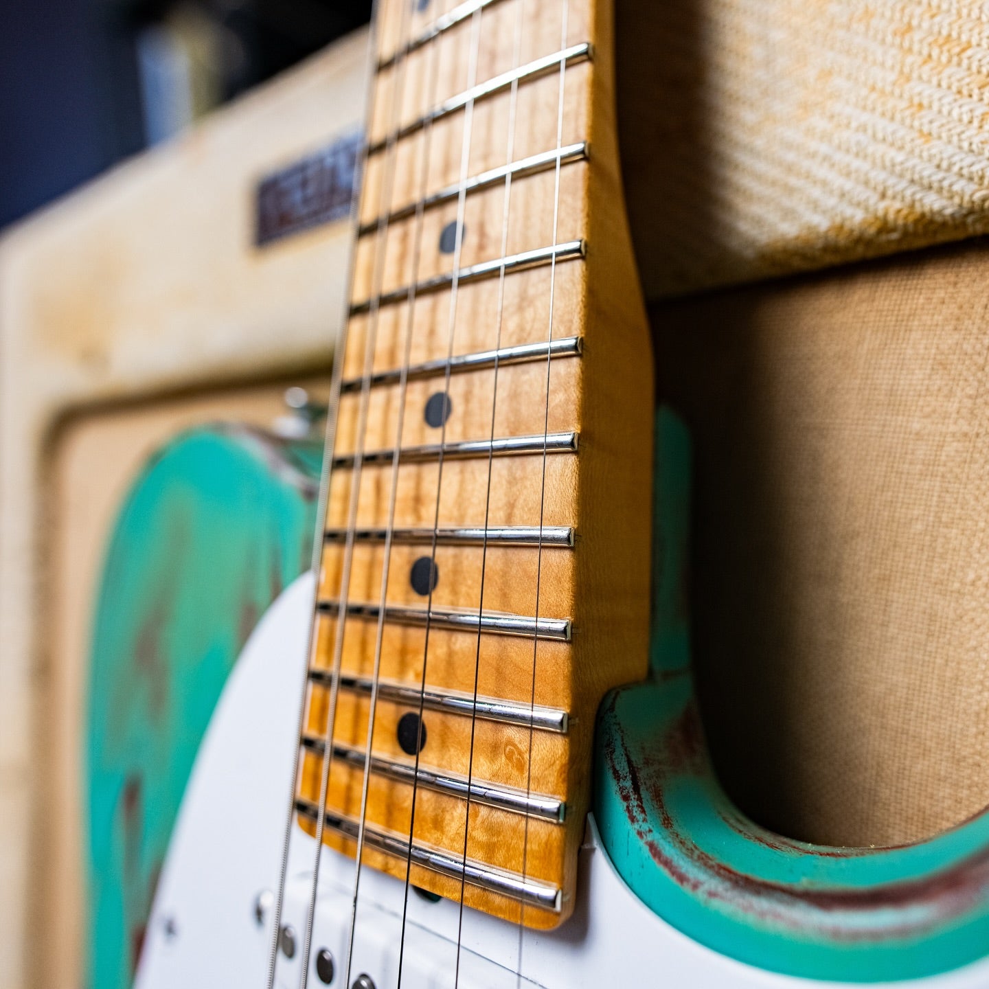 James Tyler USA Tylerbastar in Barn Find finish  Birdseye Maple neck, and Tummy & arm contours
