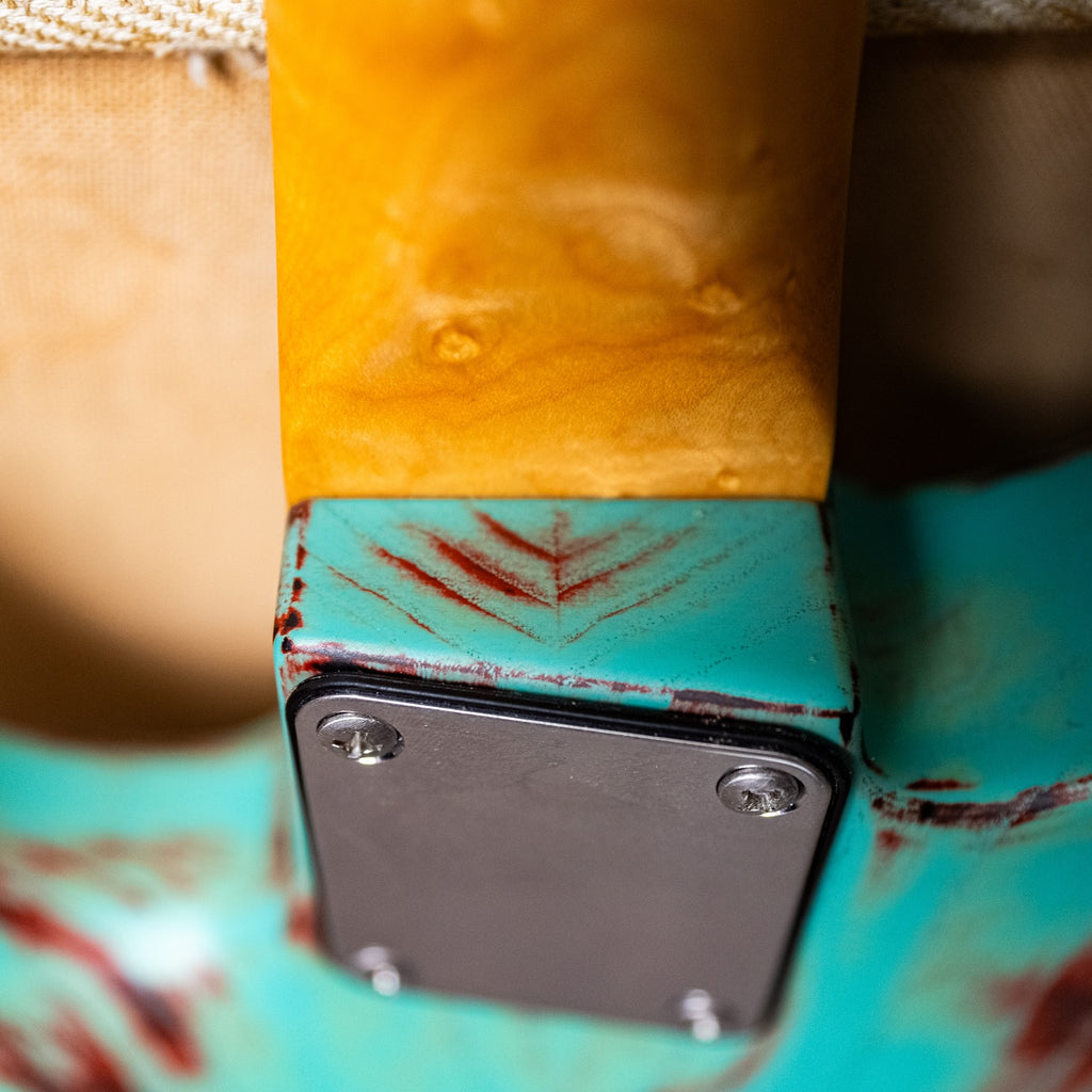 James Tyler USA Tylerbastar in Barn Find finish  Birdseye Maple neck, and Tummy & arm contours