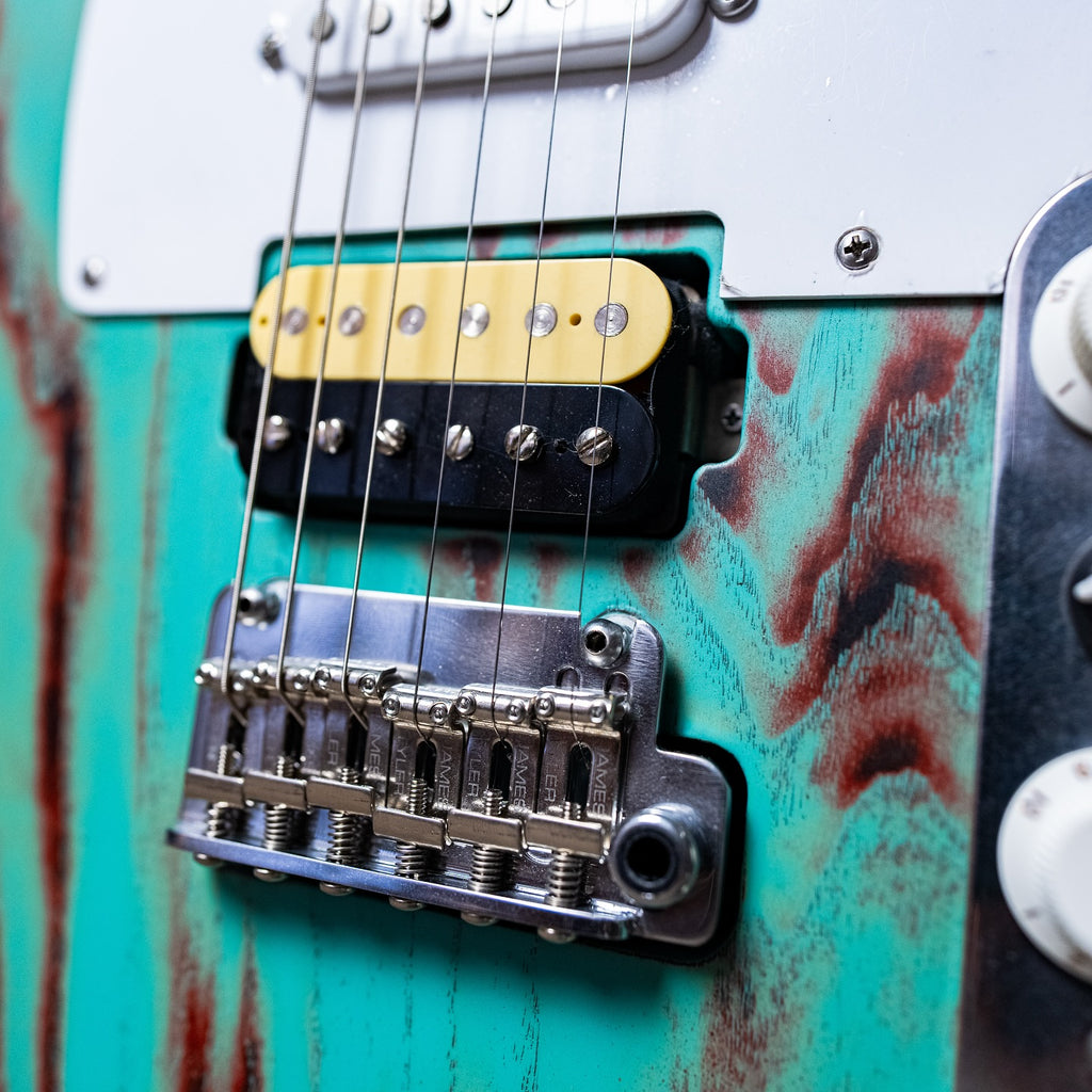 James Tyler USA Tylerbastar in Barn Find finish  Birdseye Maple neck, and Tummy & arm contours