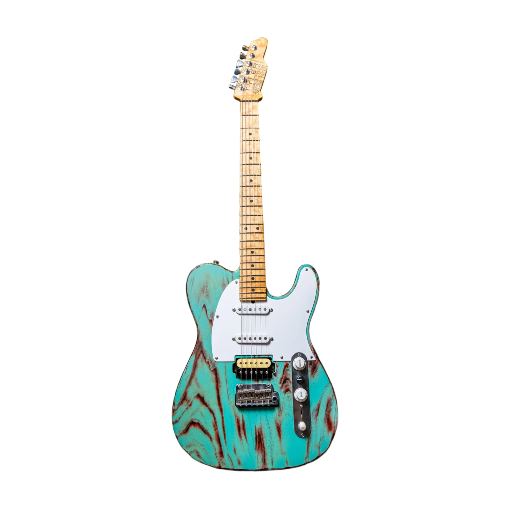 James Tyler USA Tylerbastar in Barn Find finish  Birdseye Maple neck, and Tummy & arm contours