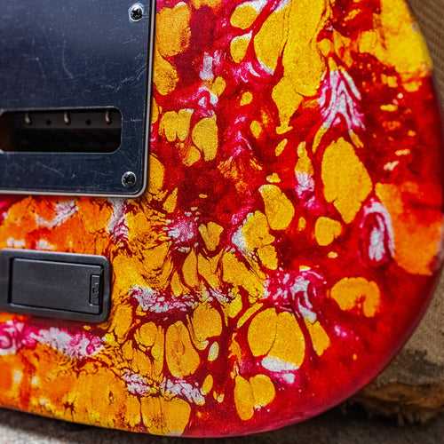 James Tyler USA Tylerbastar in Fire Shmear with a roasted Birdseye Maple Neck