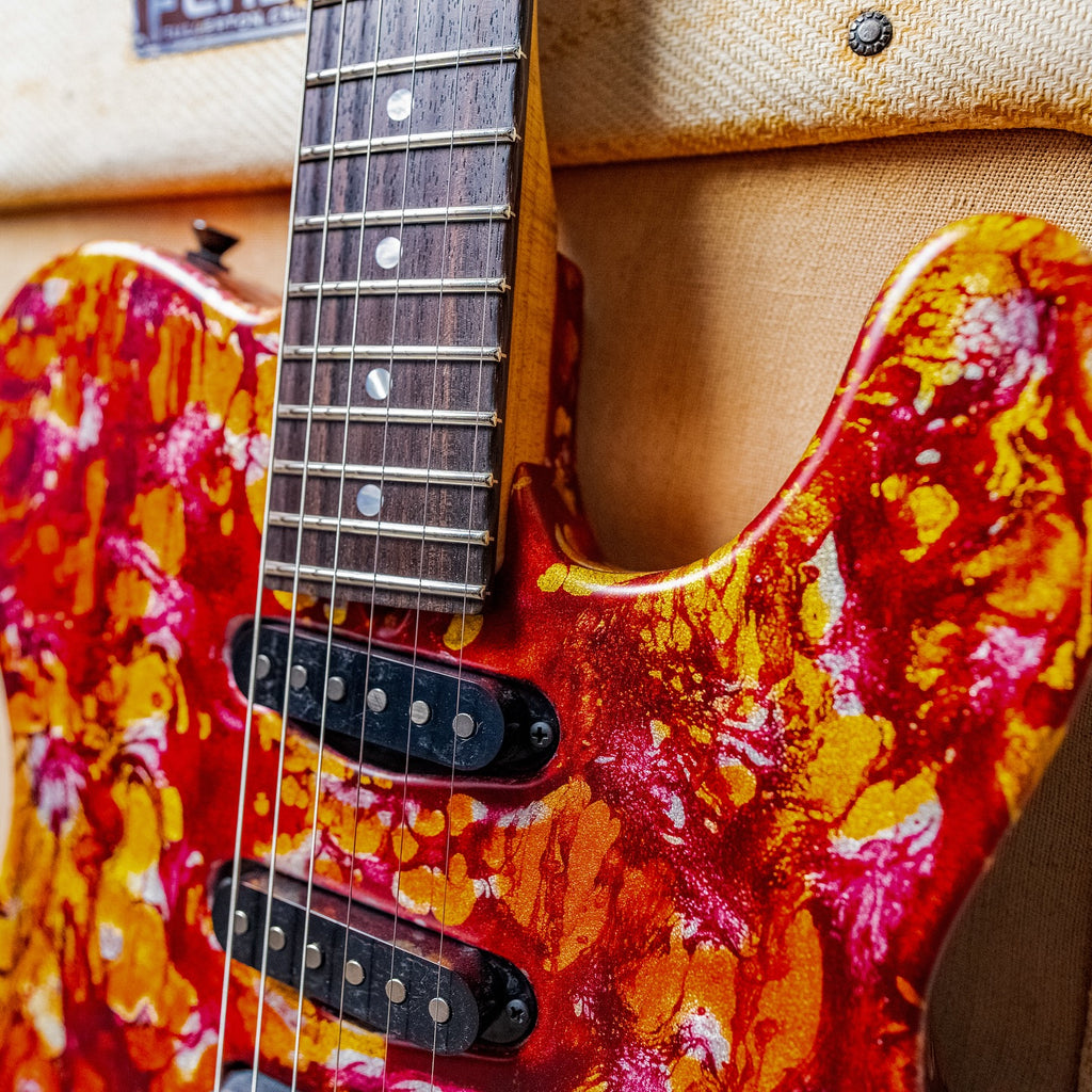 James Tyler USA Tylerbastar in Fire Shmear with a roasted Birdseye Maple Neck