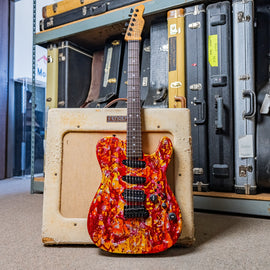 James Tyler USA Tylerbastar in Fire Shmear with a roasted Birdseye Maple Neck