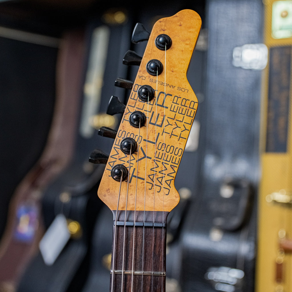 James Tyler USA Tylerbastar in Fire Shmear with a roasted Birdseye Maple Neck