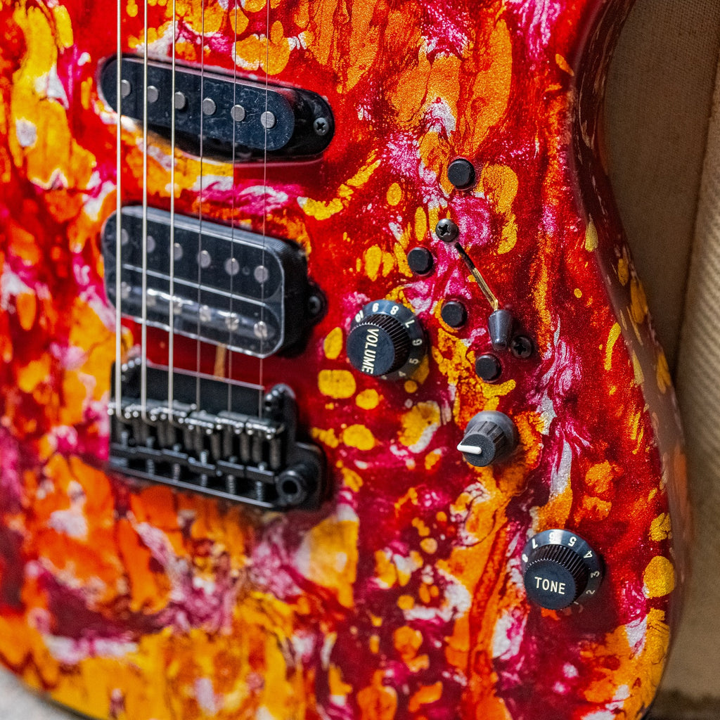 James Tyler USA Tylerbastar in Fire Shmear with a roasted Birdseye Maple Neck