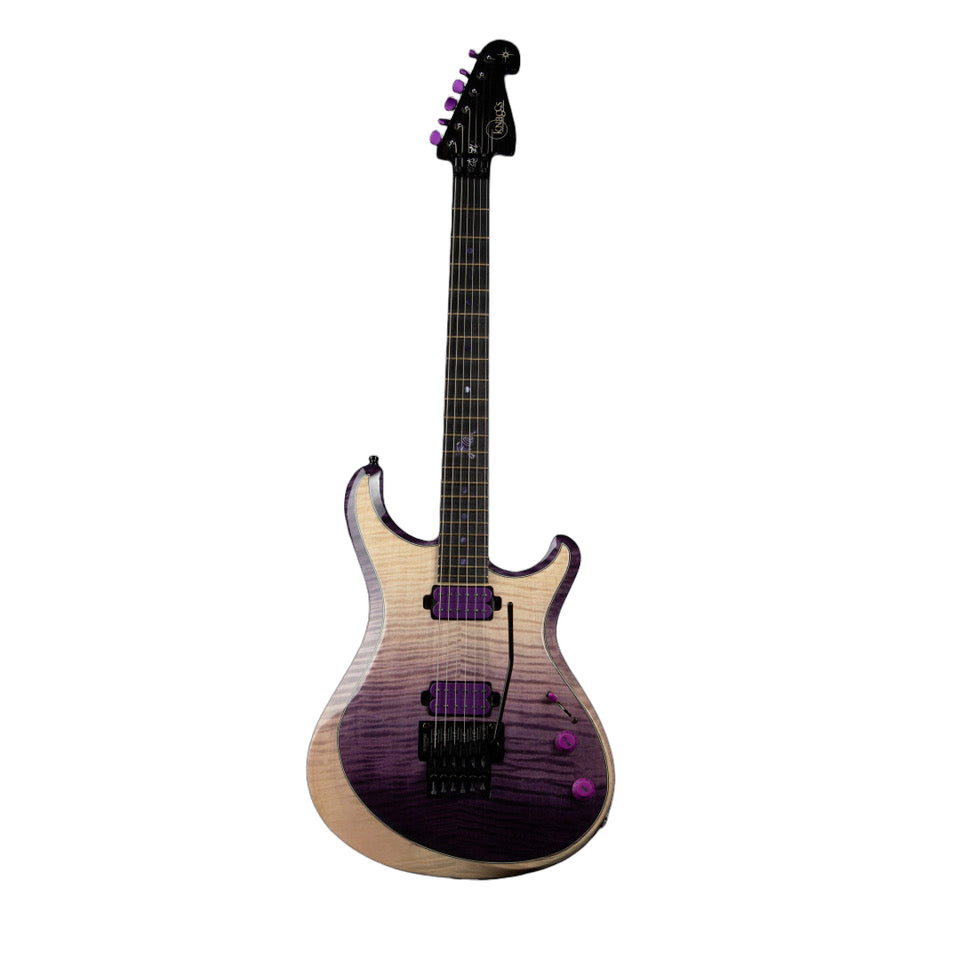 Knaggs Severn SS/XF Steve Stevens Tier 1 Flame Top w Floyd Rose Purple Fade/Reverse Purple