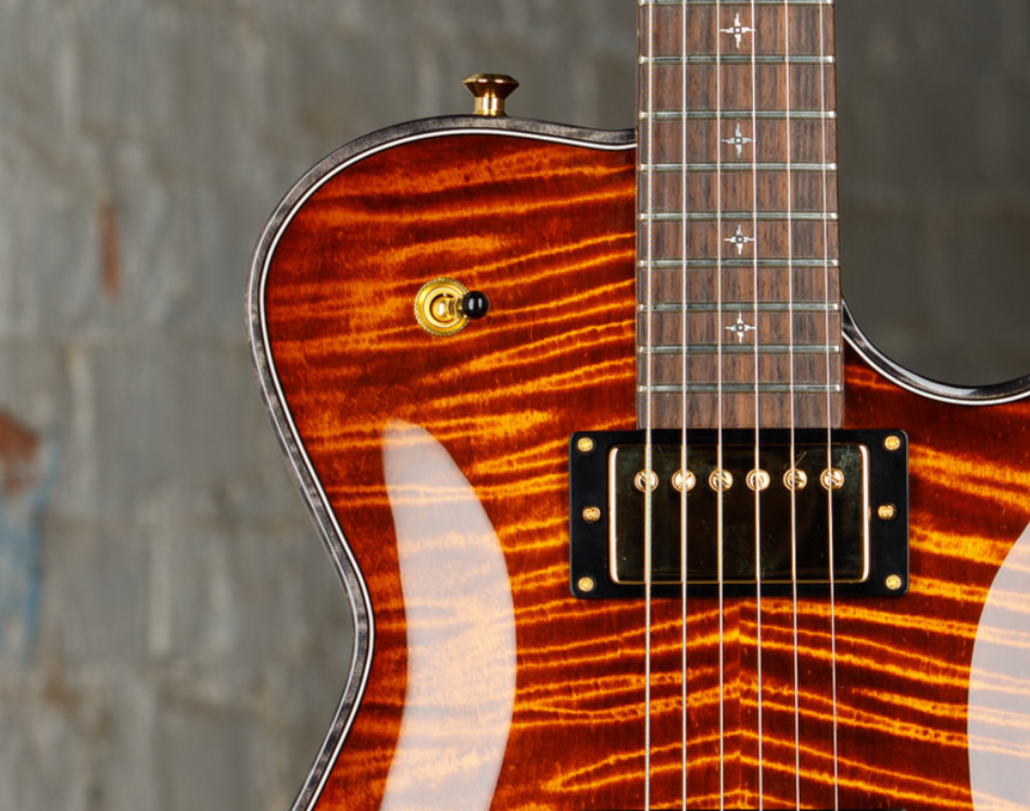 Detailed purfling on a Knaggs guitar