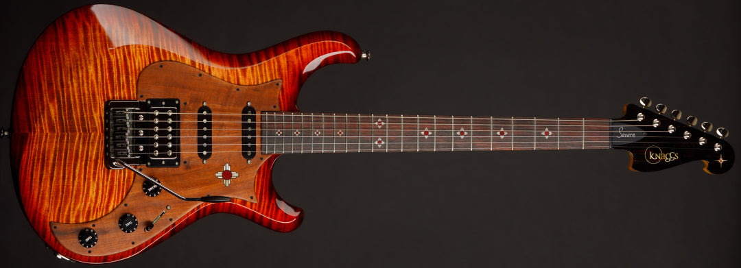 Knaggs USA Severn Fire Burst  Navajo Sun Inlay package T1 Top