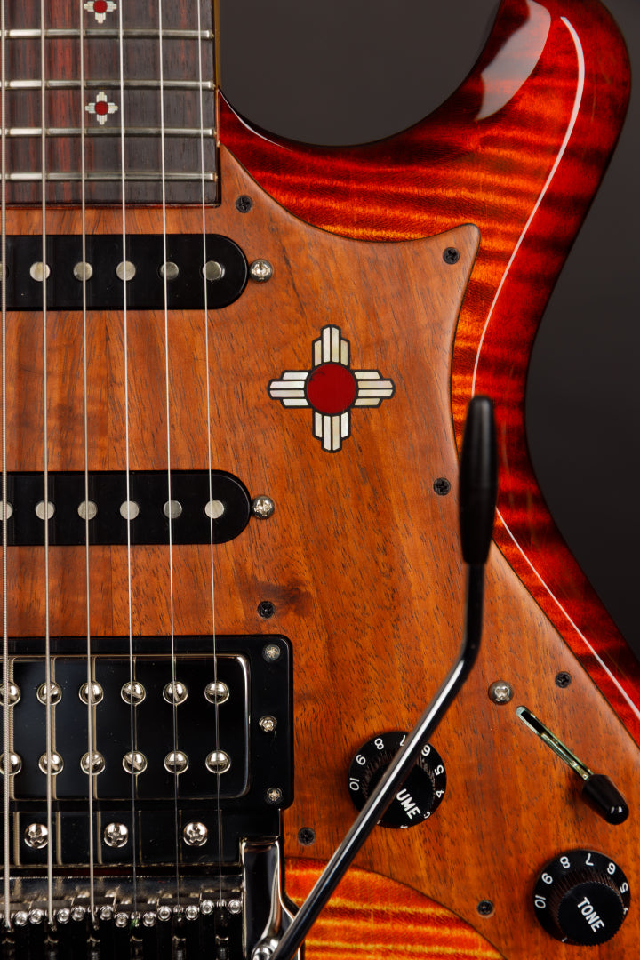 Knaggs USA Severn Fire Burst  Navajo Sun Inlay package T1 Top