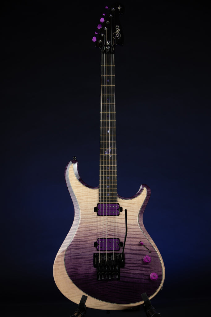 Knaggs Severn SS/XF Steve Stevens Tier 1 Flame Top w Floyd Rose Purple Fade/Reverse Purple