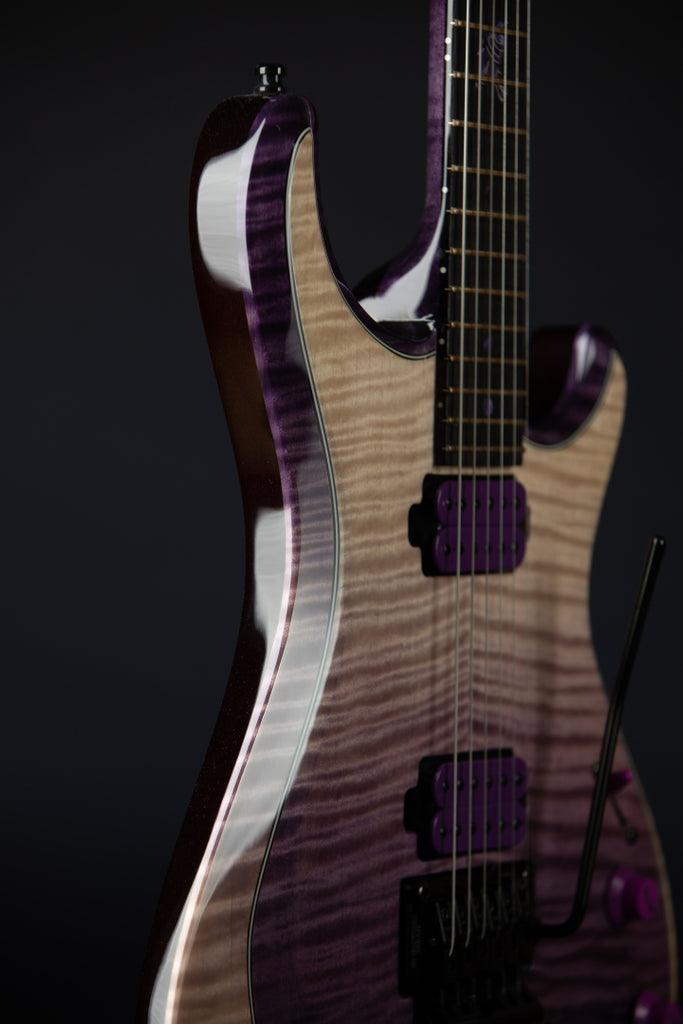 Knaggs Severn SS/XF Steve Stevens Tier 1 Flame Top w Floyd Rose Purple Fade/Reverse Purple