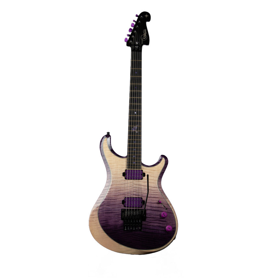 Knaggs Severn SS/XF Steve Stevens Tier 1 Flame Top w Floyd Rose Purple Fade/Reverse Purple