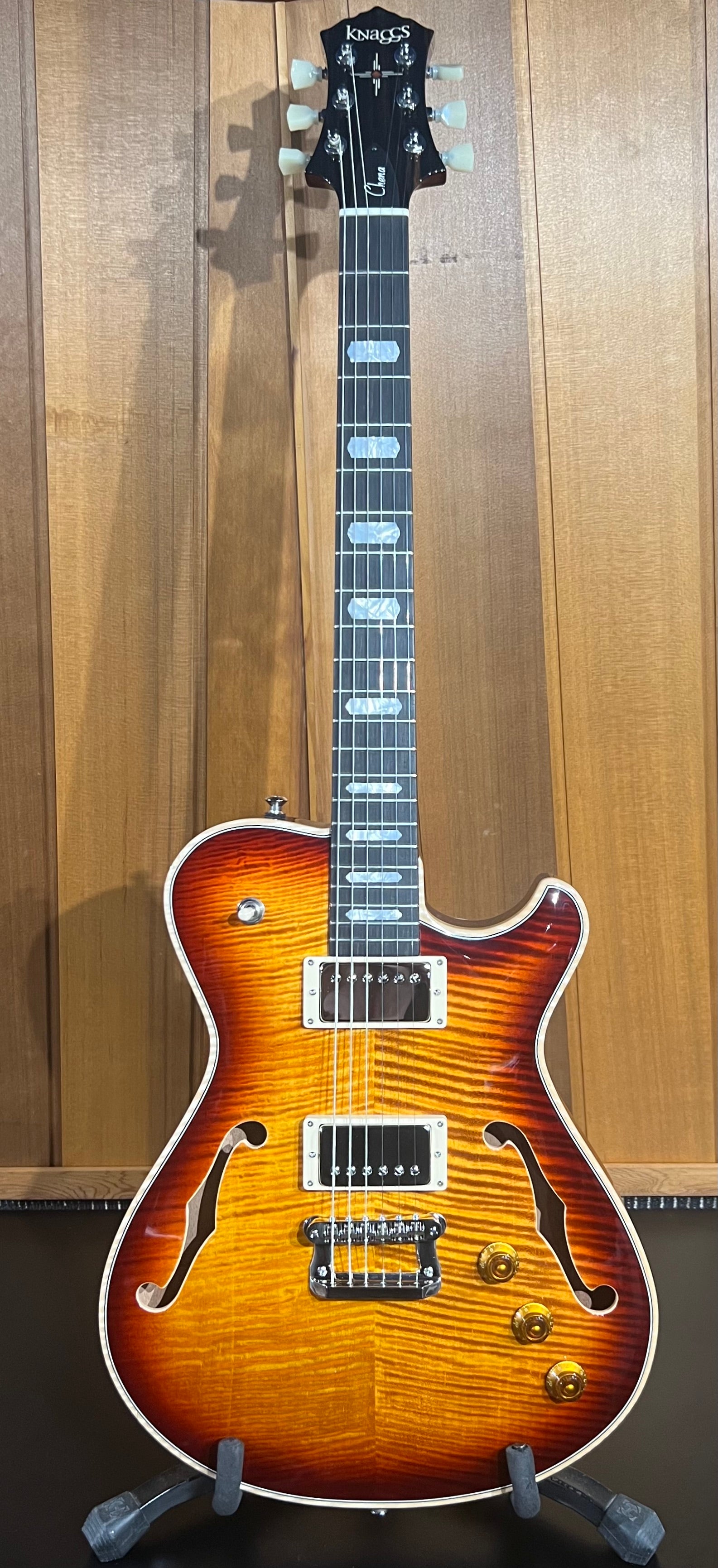 Knaggs Guitars - Chena, 454, Dark Cherry Burst
