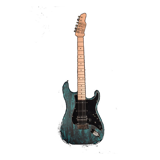 James Tyler USA LA Studio Classic Electric Guitar - Black Shmear with Turquoise Tint