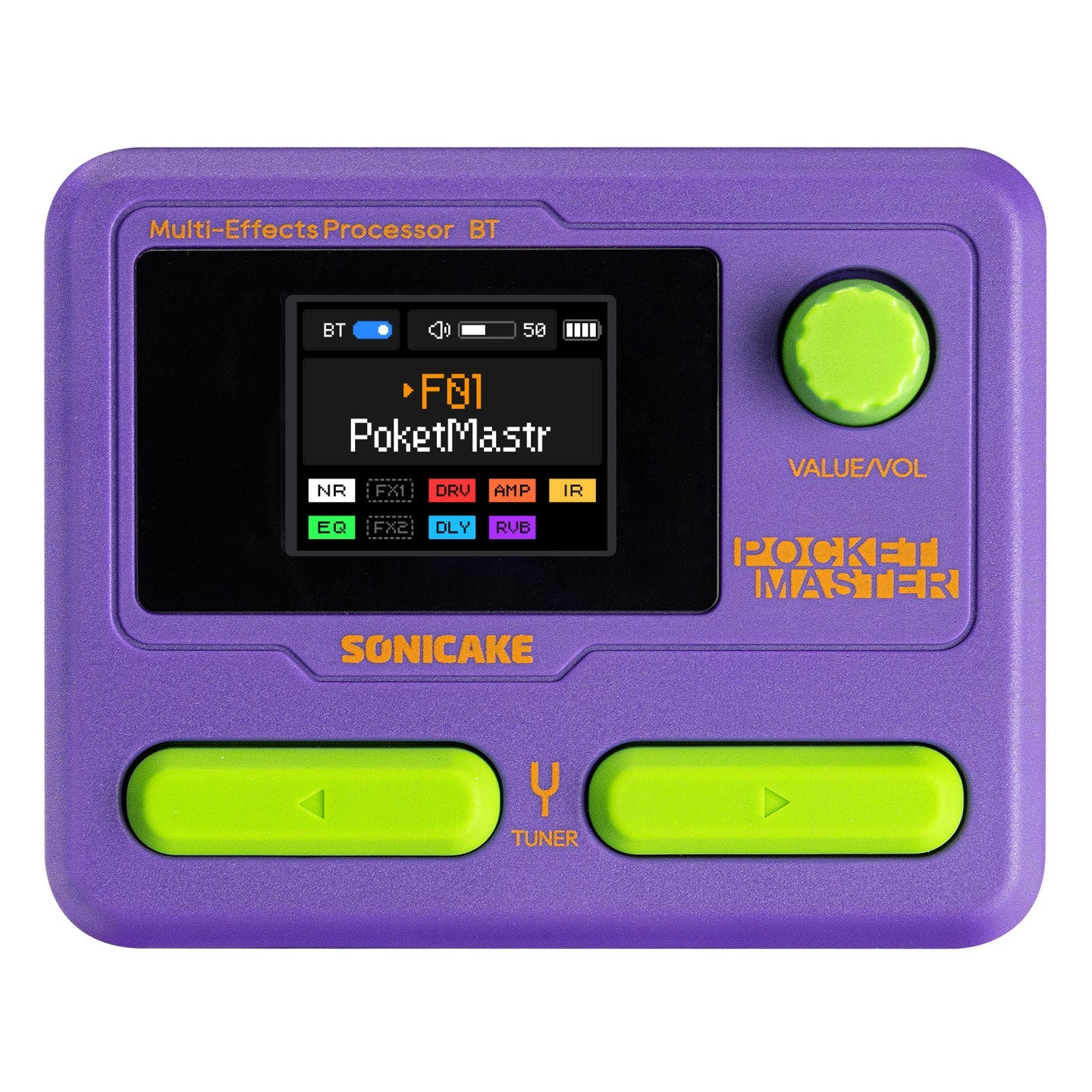 Sonicake Pocket Master - Mini Guitar Amp Model & Multi FX Pedal w BT - Purple