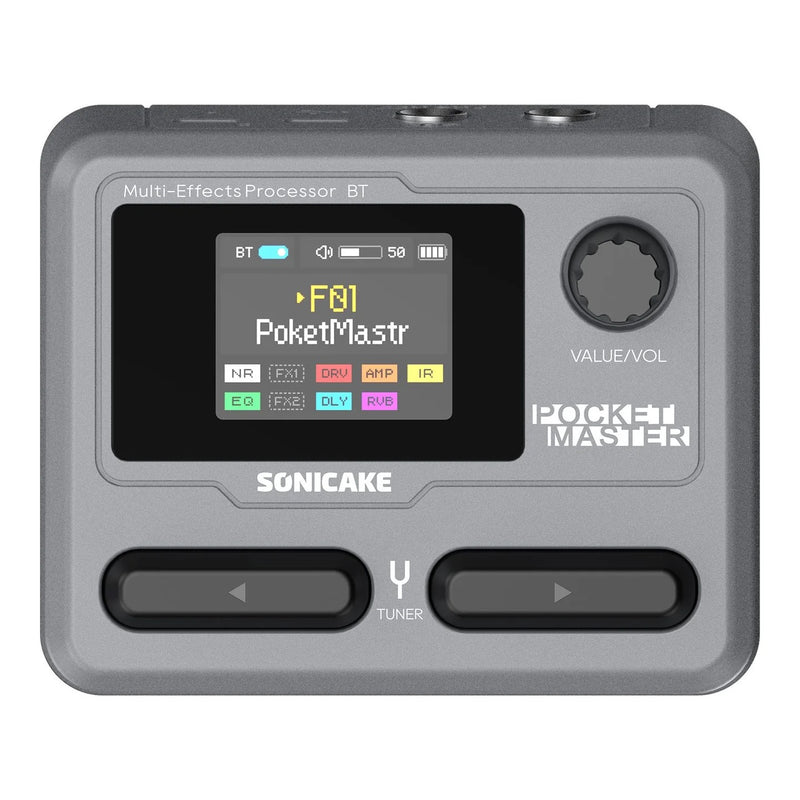 Sonicake Pocket Master - Mini Guitar Amp Model & Multi FX Pedal w BT - Gray