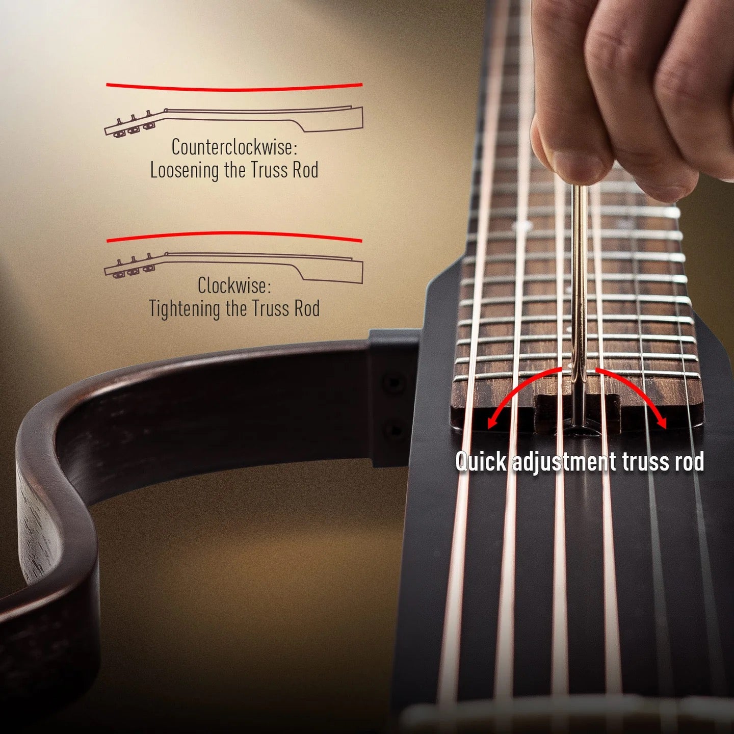 Sonicake Silent Acoustic Electric Guitar QGT-10