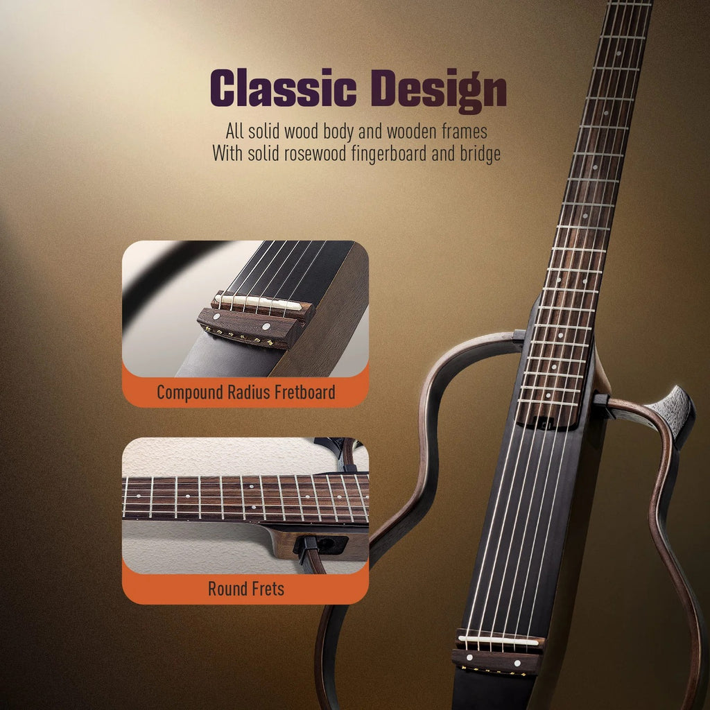 Sonicake Silent Acoustic Electric Guitar QGT-10