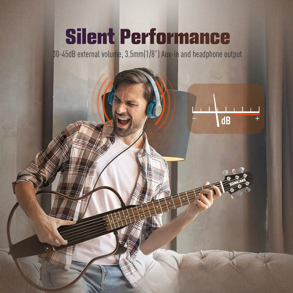 Sonicake Silent Acoustic Electric Guitar QGT-10