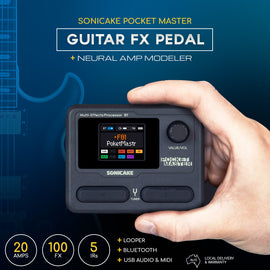 Sonicake Pocket Master - Mini Guitar Amp Model & Multi FX Pedal w BT - Black