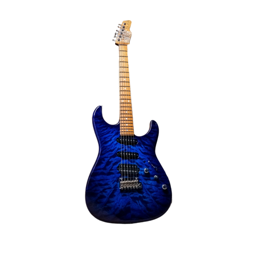 James Tyler USA Studio Elite HD in Blue-Purple Burst with a quilted maple top and a roasted maple neck