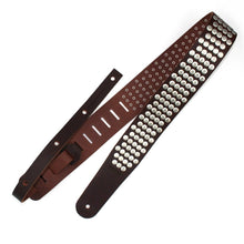 Load image into Gallery viewer, Richter Straps - Raw II Rivet Brown / Old Silver Guitar Strap