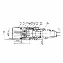 Load image into Gallery viewer, ENOVA XLR cable connector male 3-pin IP65 black metal housing and orange boot solder cups Australia
