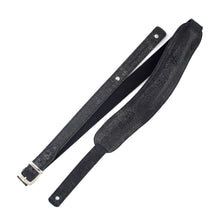 Load image into Gallery viewer, Richter Straps - Slim Deluxe Worn Black Guitar Strap