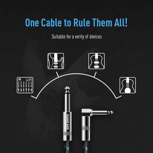 Sonicake - Guitar Cable 3m Nylon ST-RA/B&B Buy in Australia