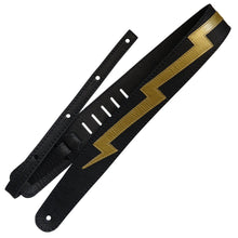 Load image into Gallery viewer, Richter Straps - Raw II Lightning Black / Gold Guitar Strap