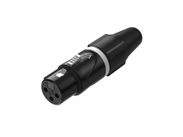 EnovaNxt XLR cable connector male 5-pin, gold contacts, metal housing with black PureCoreNxt finishing, black boot