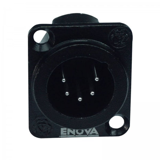 ENOVA XLR chassis connector male 5-pin black metal housing solder cups