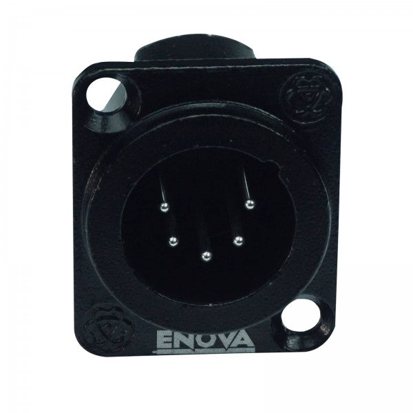 ENOVA XLR chassis connector male 5-pin black metal housing solder cups