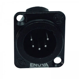ENOVA XLR chassis connector male 5-pin black metal housing solder cups