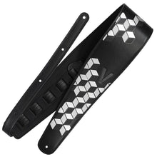 Load image into Gallery viewer, Richter Straps - V-Man Signature Black / Reflecting Print Bass Strap Vegan