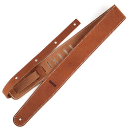 Richter Straps - Raw II Contour Waxy Suede Brown Guitar Strap