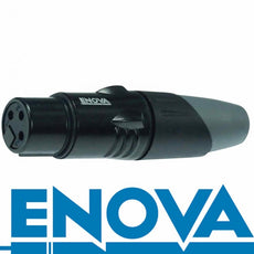 ENOVA XLR cable connector female 3-pin black housing and grey boot solder cups Australia