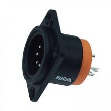 Load image into Gallery viewer, ENOVA XLR chassis connector male 5-pin IP65 black plastic housing solder cups