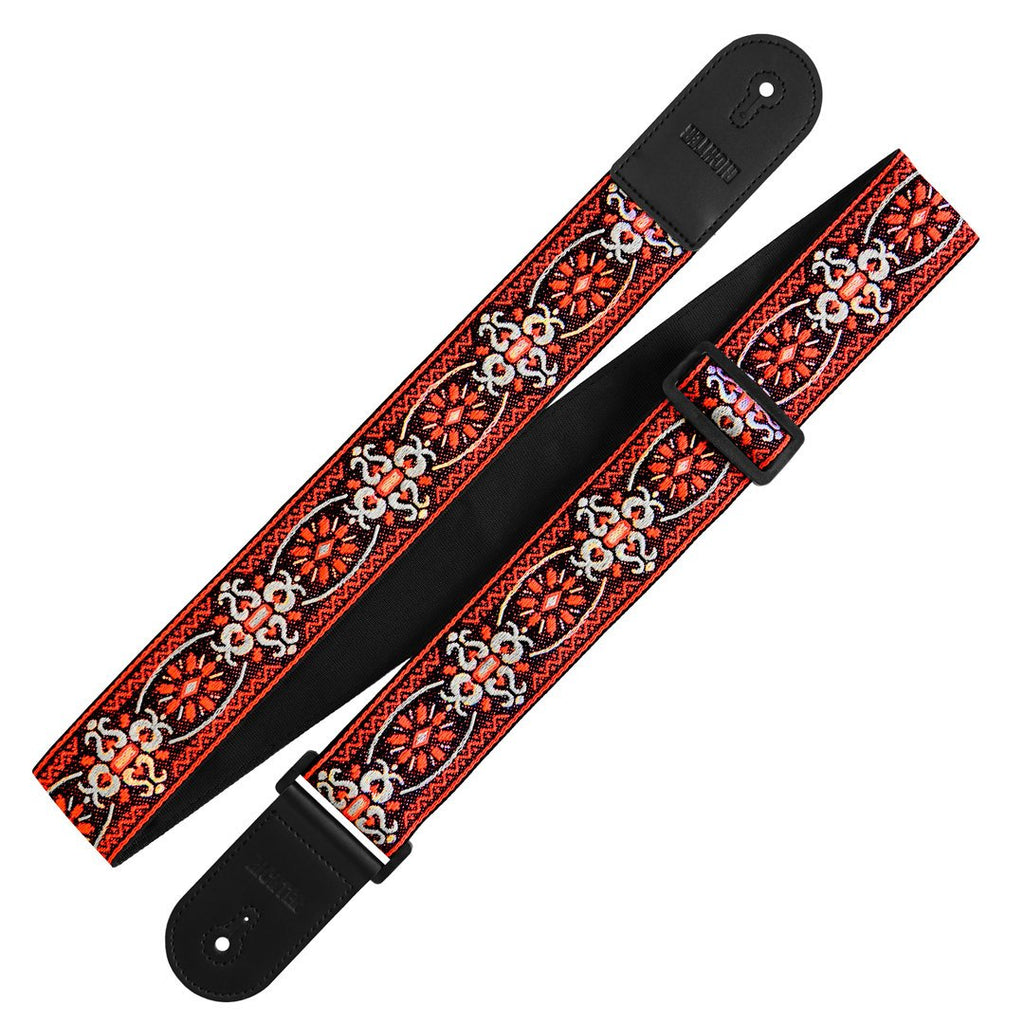 Richter Straps - Retro Red / Black Guitar Strap Vegan