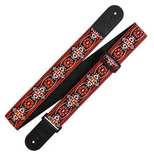 Load image into Gallery viewer, Richter Straps - Retro Red / Black Guitar Strap Vegan