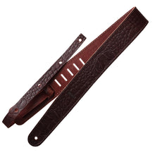 Load image into Gallery viewer, Richter Straps - Raw II Contour Croc Brown Guitar Strap