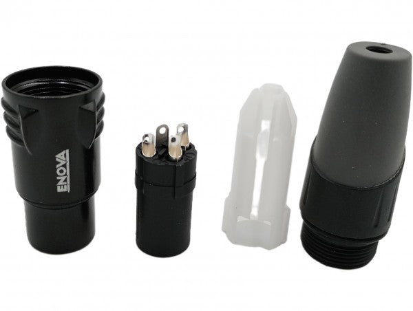 ENOVA XLR cable connector female 3-pin black housing and grey boot solder cups Buy in Australia