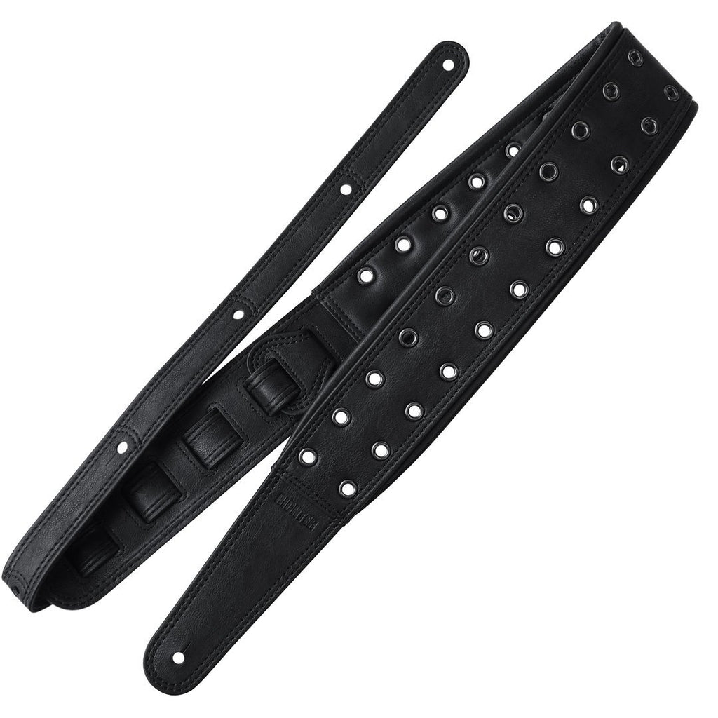Richter Straps - Blackness Gunblack Grommets Guitar Strap