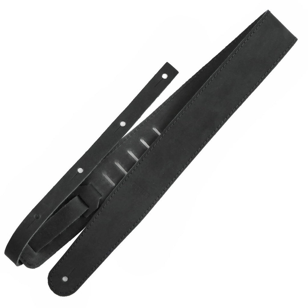 Richter Straps - Raw II Contour Waxy Suede Black Guitar Strap