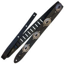 Load image into Gallery viewer, Richter Straps - Raw I Concho Black / Old Silver Guitar Strap