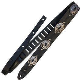 Richter Straps - Raw I Concho Black / Old Silver Guitar Strap