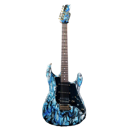 James Tyler USA Studio Elite HD Electric Guitar - Black and Blue Shmear